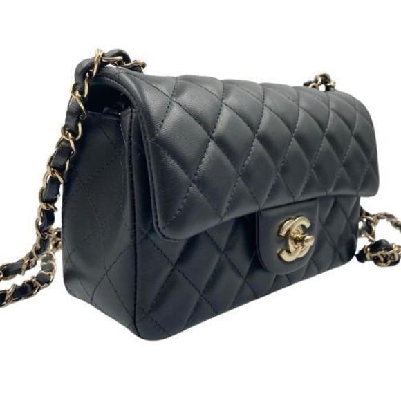 Chanel Shoulder Leather Mini Black Matelasse Bag - Picture 1 of 14